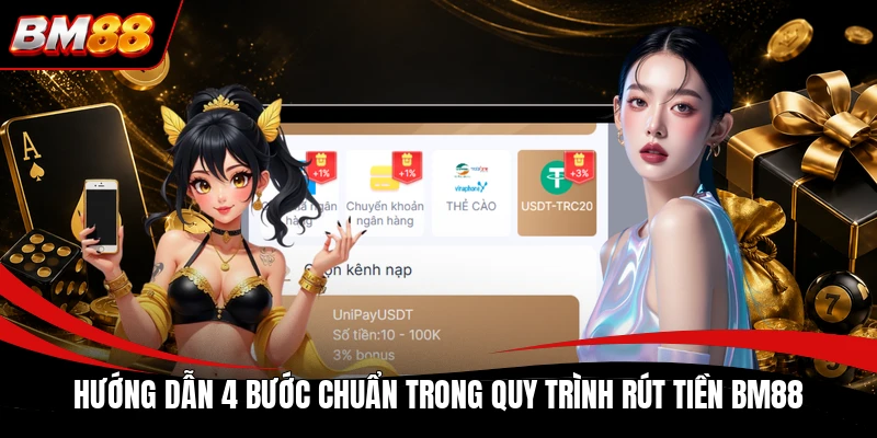 Hướng dẫn 4 bước chuẩn trong quy trình rút tiền BM88